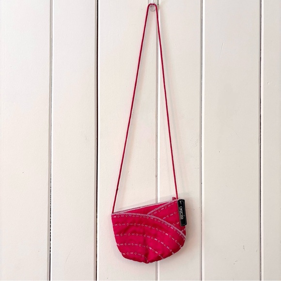 Vintage Y2K Deadstock NWT Genie Cerise Pink Beaded Mini Purse / Crossbody Bag - Picture 5 of 16